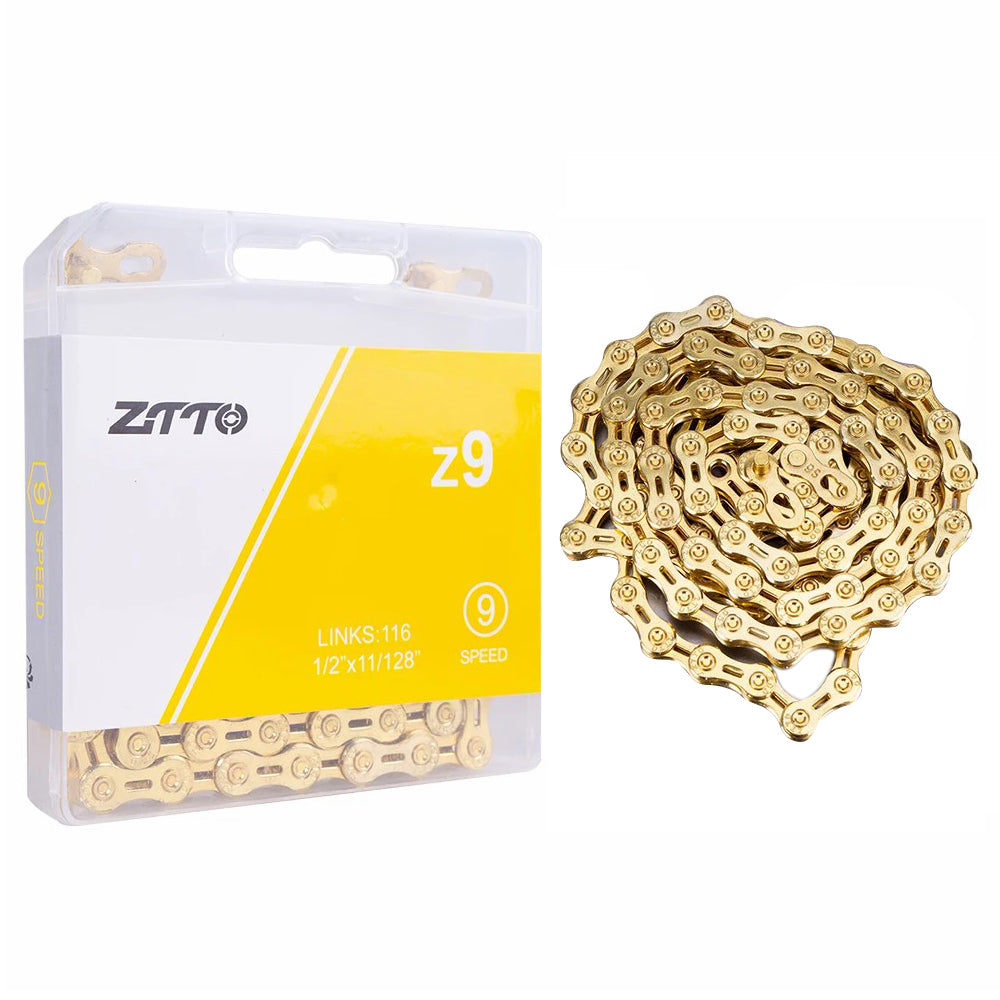 ZTTO Z09 Mountain Road Bike Chain 9-Speed 116 Links Carbon Steel Bicycle Chain ZTTO Z09 Mountain Road Bike Chain 9-Speed 116 Links Carbon Steel Bicycle Chain